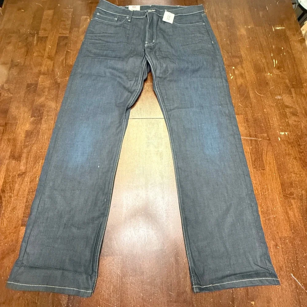 New Levi's 514 Slim Straight Jeans Mens 38x32 Dark Indigo Stretch Denim NWT